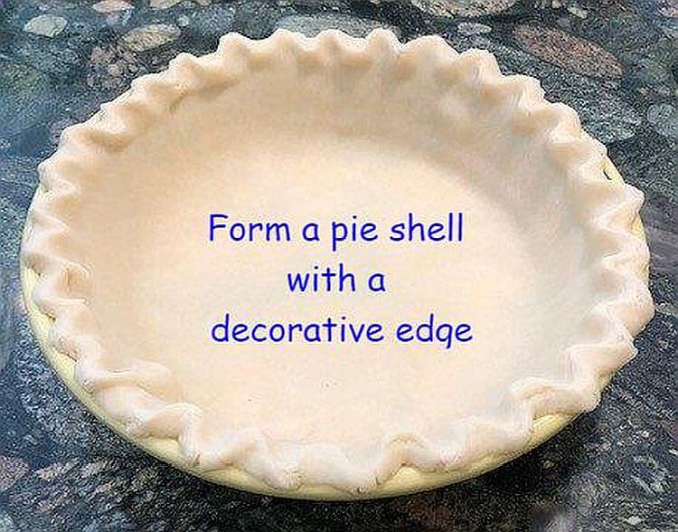 Pie shell with decorative edges