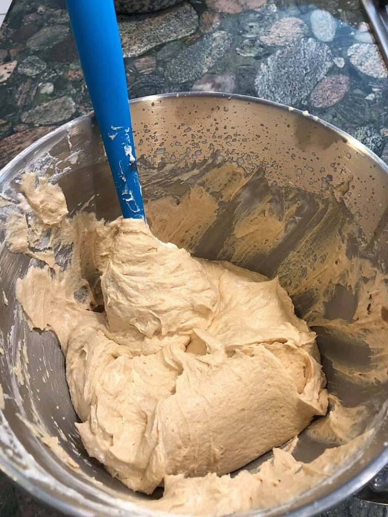 mixing peanut butter pie ingredients